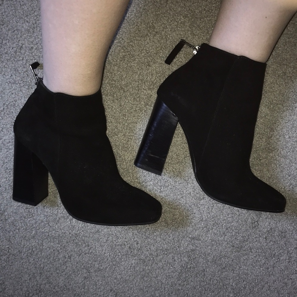 Shellys London Black Suede Booties Size 38